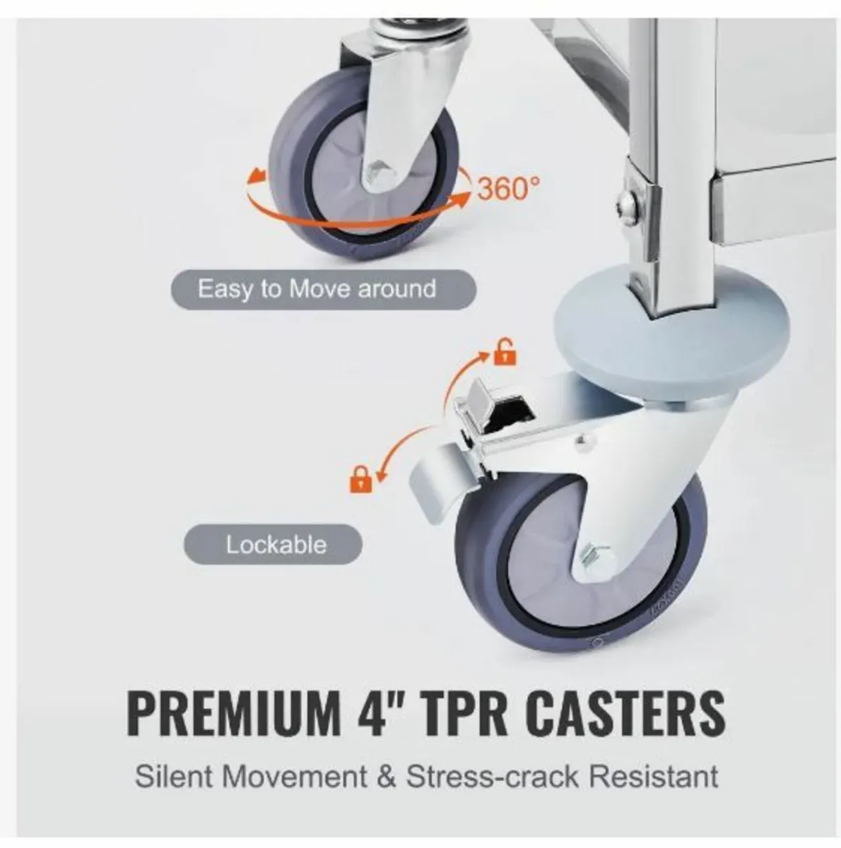 Stainless Steel Cart, 3 Layers - Image 3