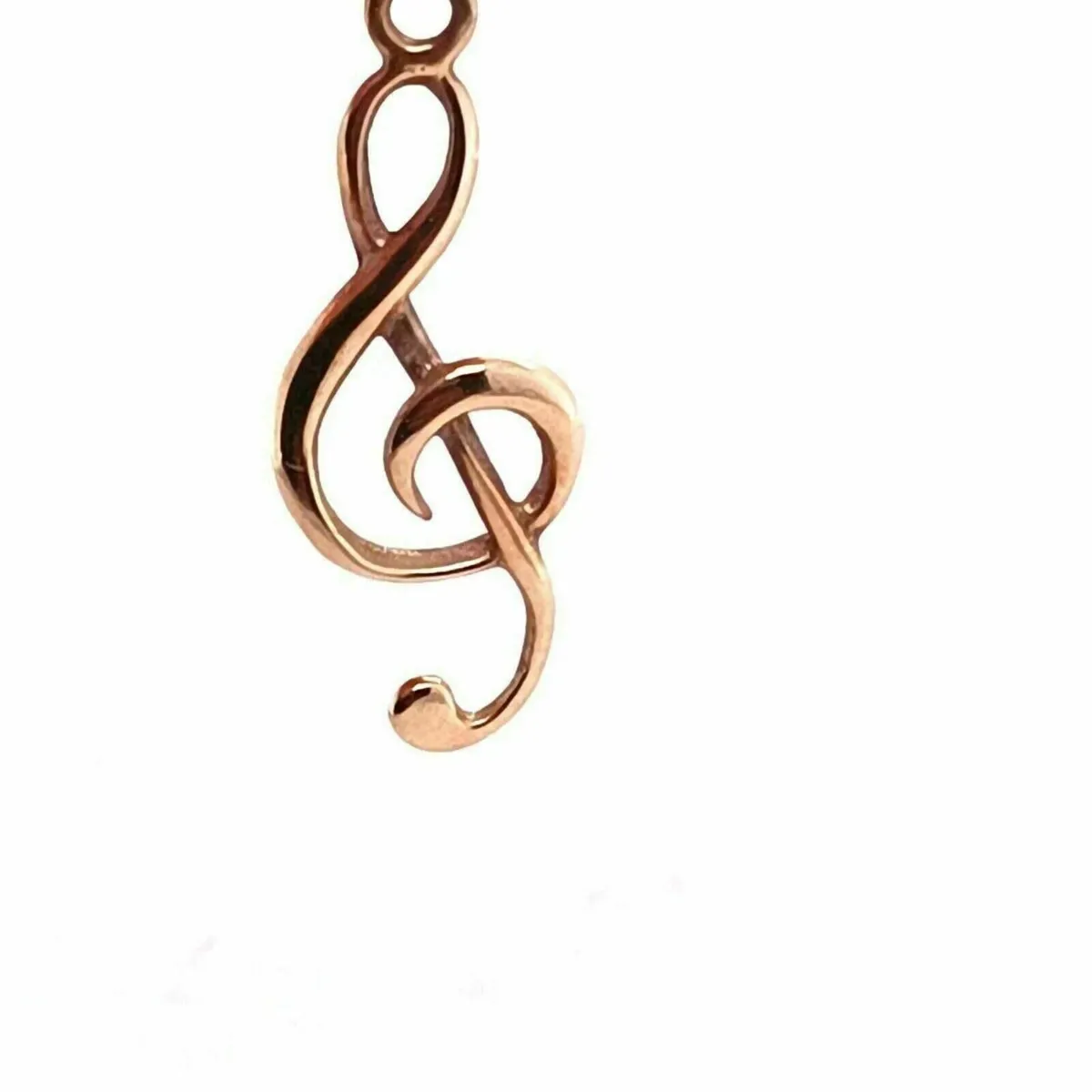 9k Yellow Gold Treble Clef Pendant / Charm - Image 1