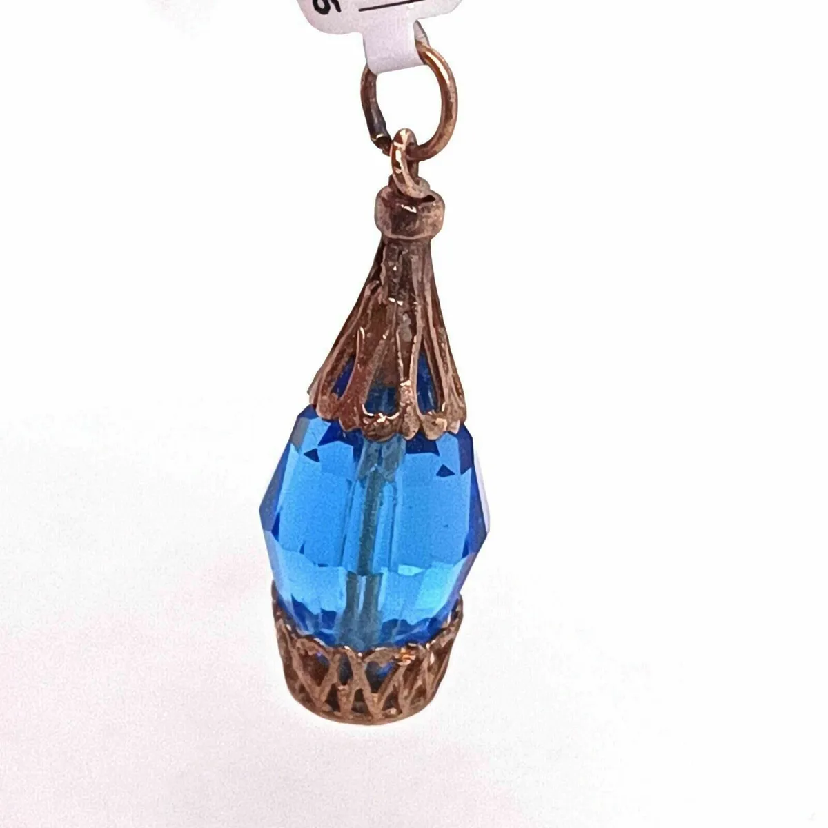 9k Gold & Blue Resin Vintage Carafe Bottle Charm - Image 1