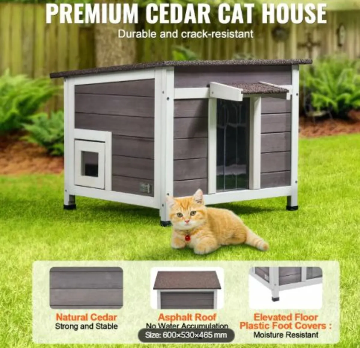 Outdoor Cat House Weatherproof, Feral Cat Shelter - Image 2