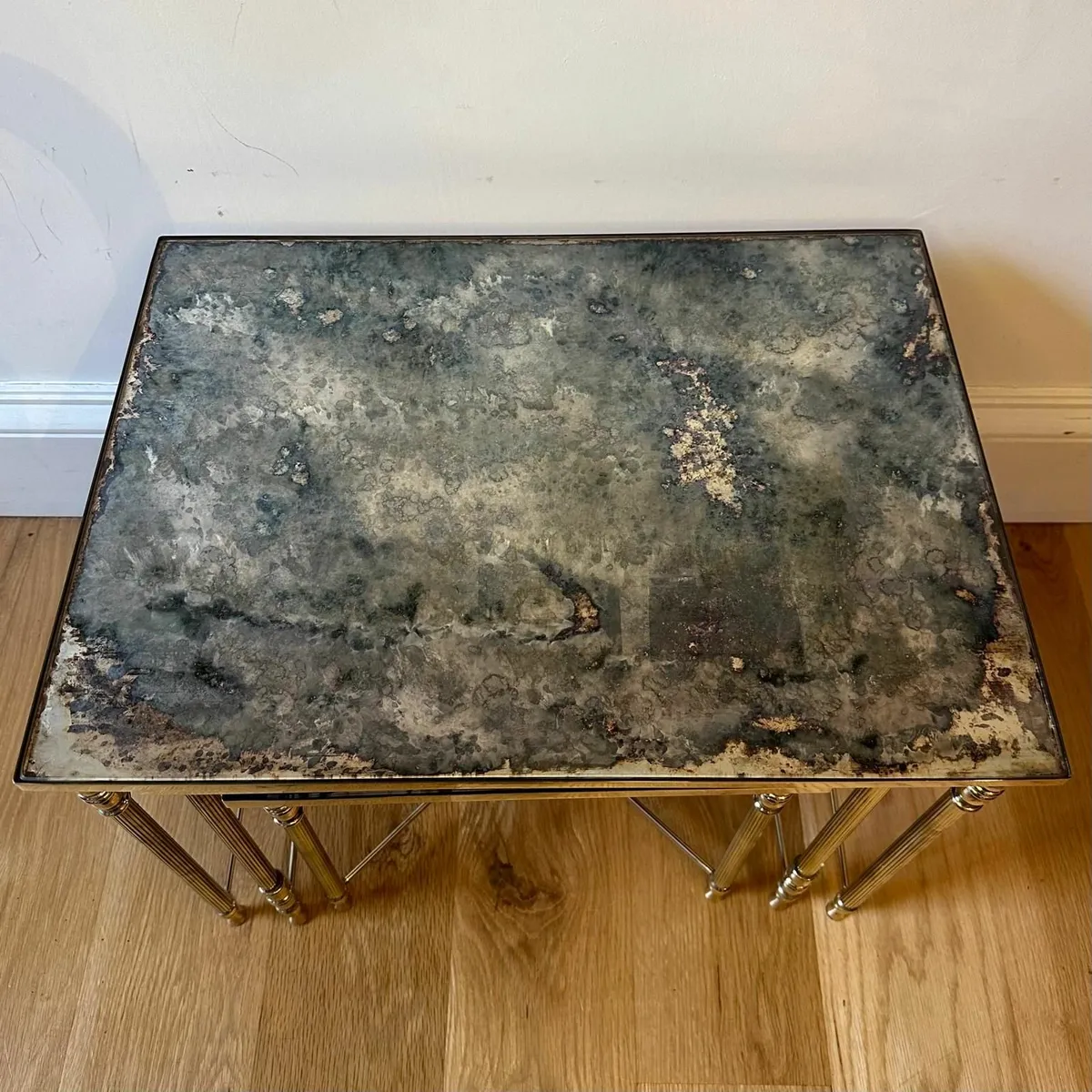 On hold - Vintage Brass Nest of Tables - Image 4