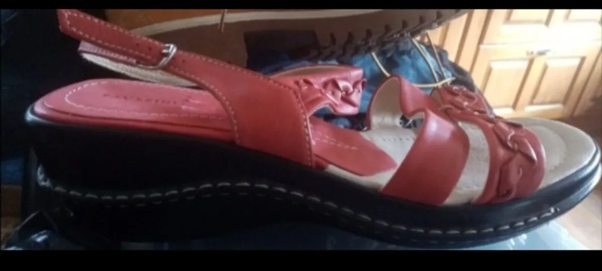 Ladies Red Sandals - Image 2