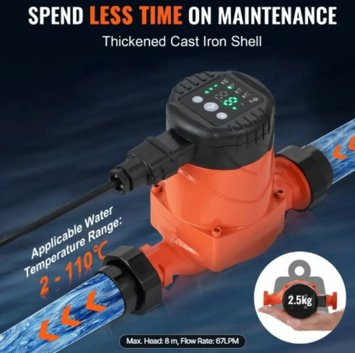 LPS25-8BP-180 Hot Water Recirculating Pump, 220V, - Image 3