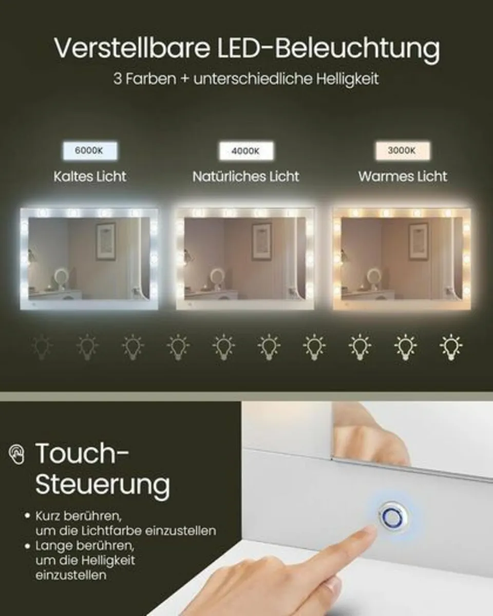 Dressing table LED Bulbs Hollywood mirror XXL - Image 4