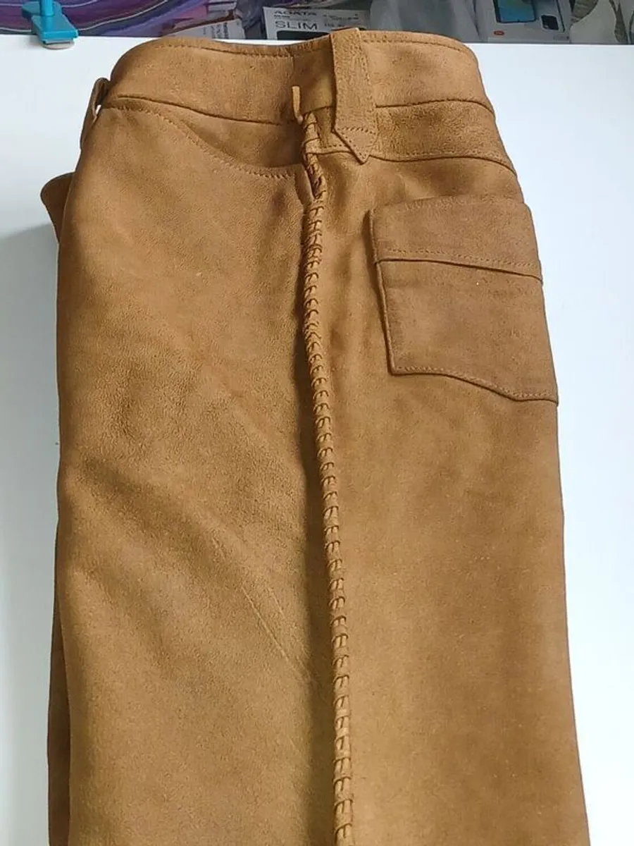 Ralph Lauren cowboy style  Leather Trousers new with label - Image 2