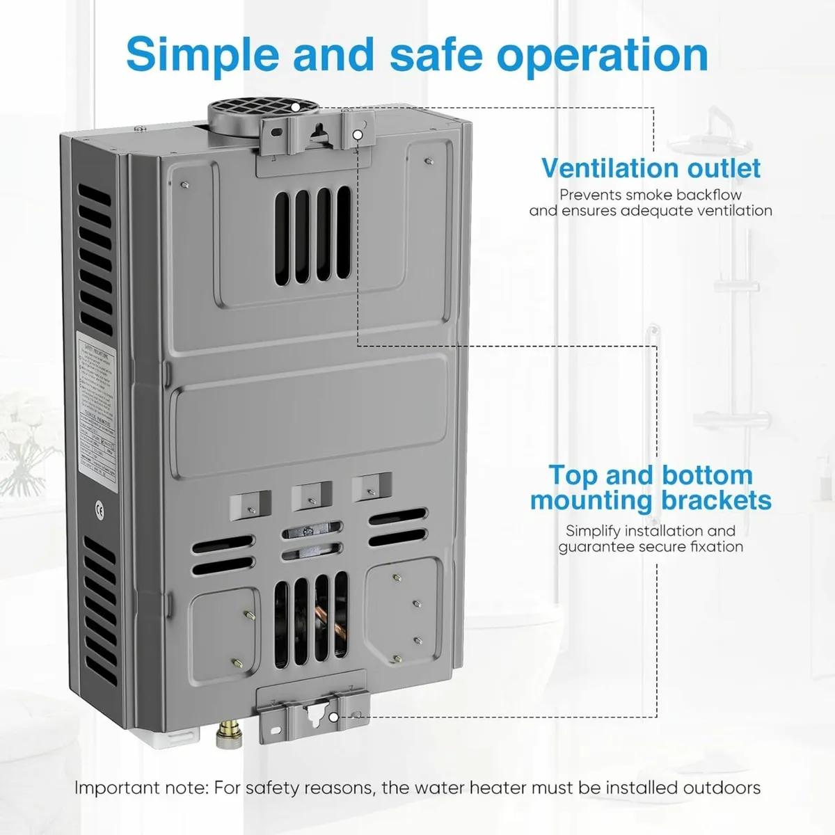 Tankless 8L LPG Instant Gas Hot Water Boiler - Image 2