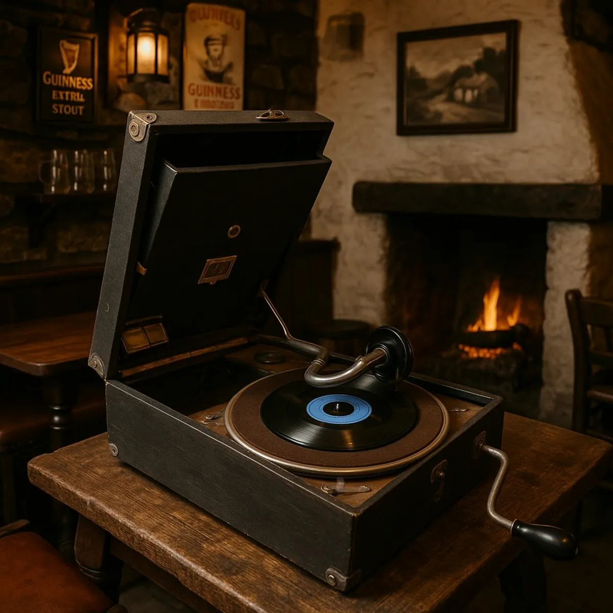 antique vintage GRAMOPHONE record player cottage - Image 2