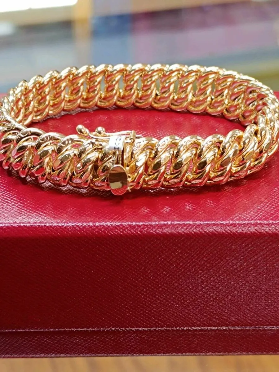 9k Yellow Gold Byzantine Bracelet , Brand New - Image 1