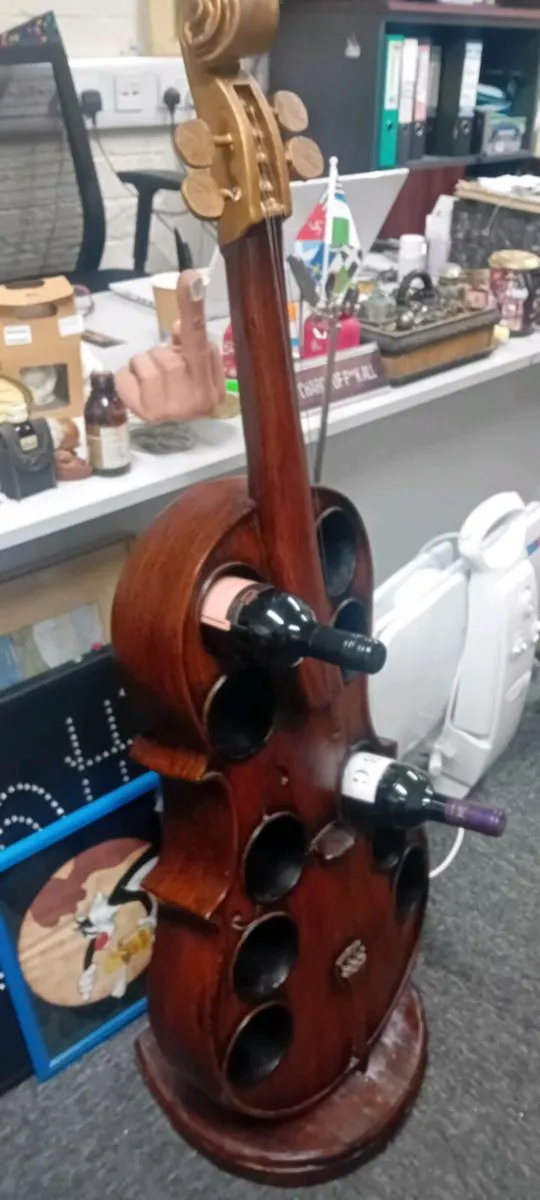 Decorative Wooden Cello Wine Rack - Image 2