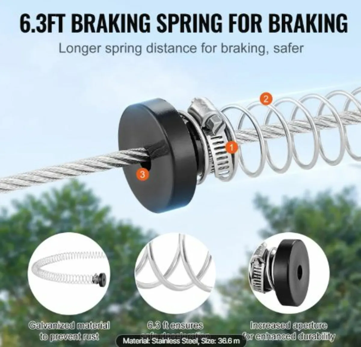 Zipline Kit for Kids and Adult, 36.6 m Zip Line - Image 3