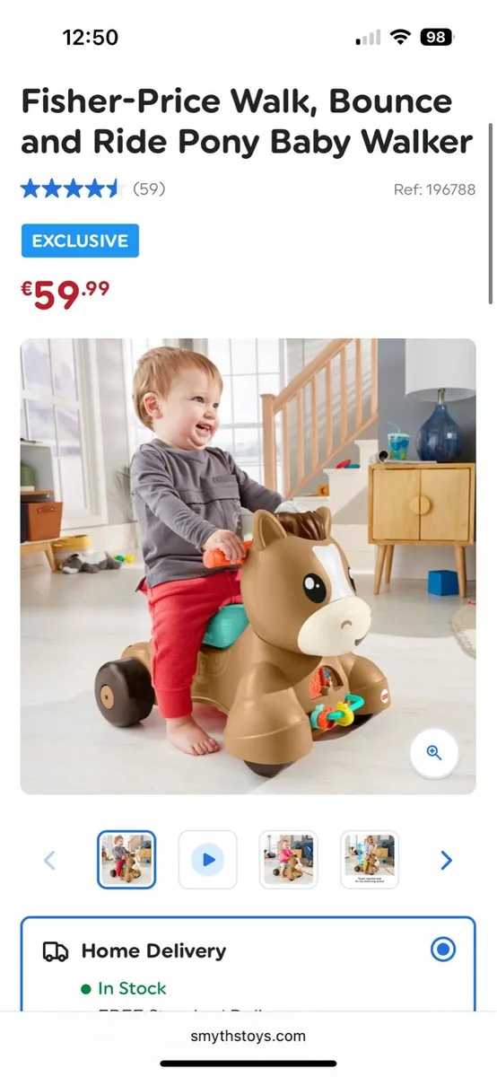 Fisher Price Bounce-walk and ride baby walker - Image 3