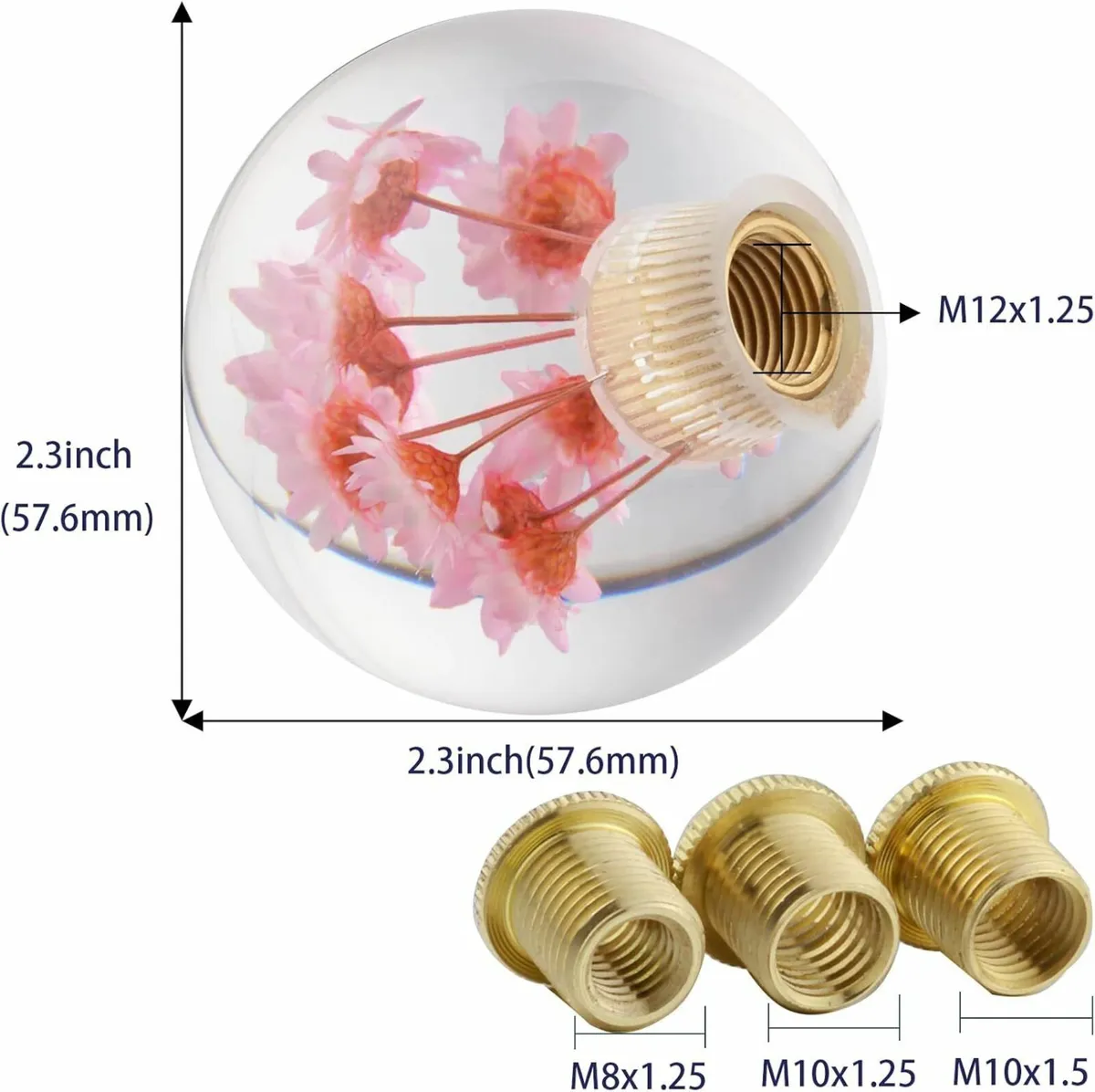 Crystal Gear Knob Flower Lever Stick Shifter Shift - Image 1