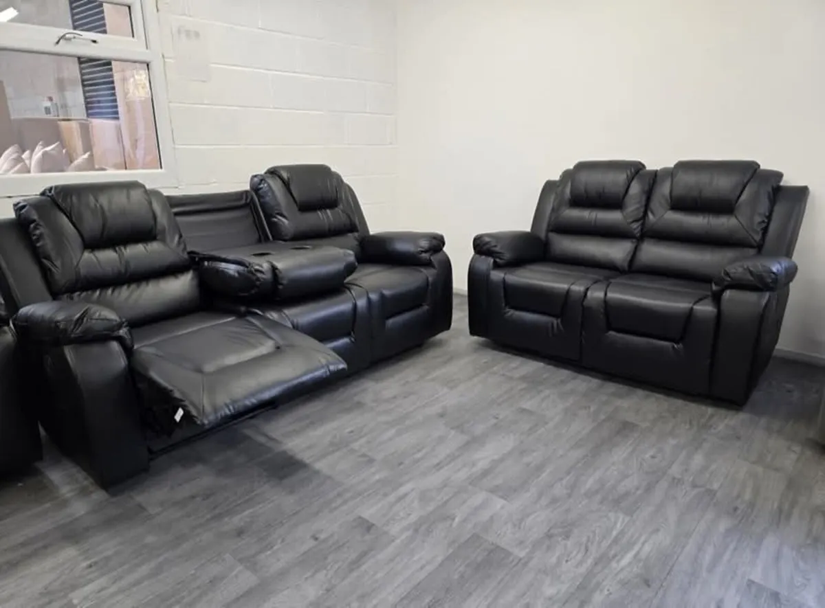Axel 3+2 Seater Leather Recliner Sofa Set - Image 3