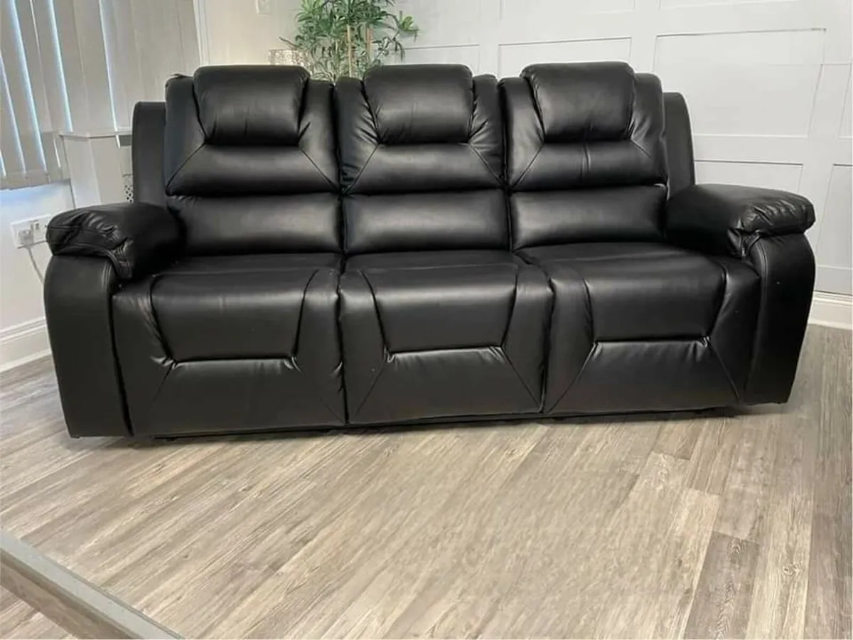 Axel 3+2 Seater Leather Recliner Sofa Set - Image 4