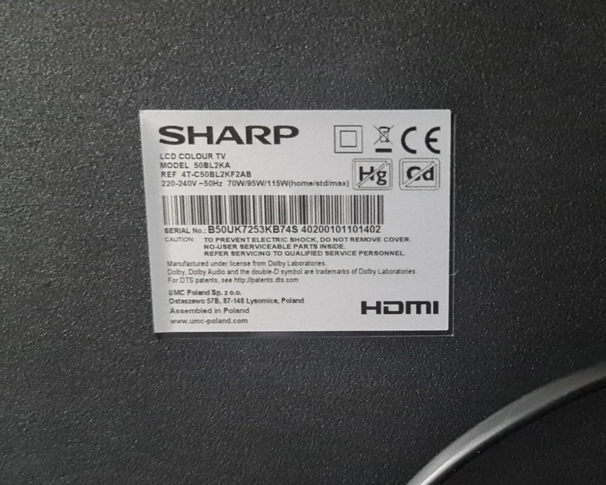 Sharp 50BL2KA 50 Ultra HD Smart TV. - Image 4