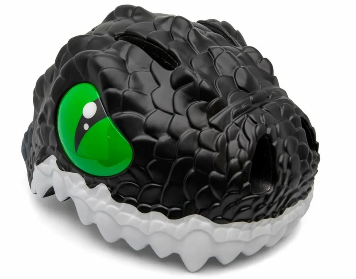 Awesome CRAZY SAFETY BLACK DRAGON kids bike helmet - Image 1