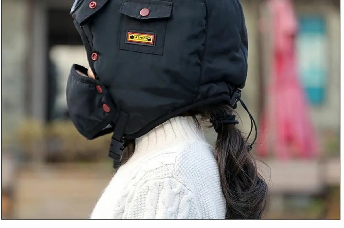 Children hat + face mask + goggles / glasses 3in1 - Image 2