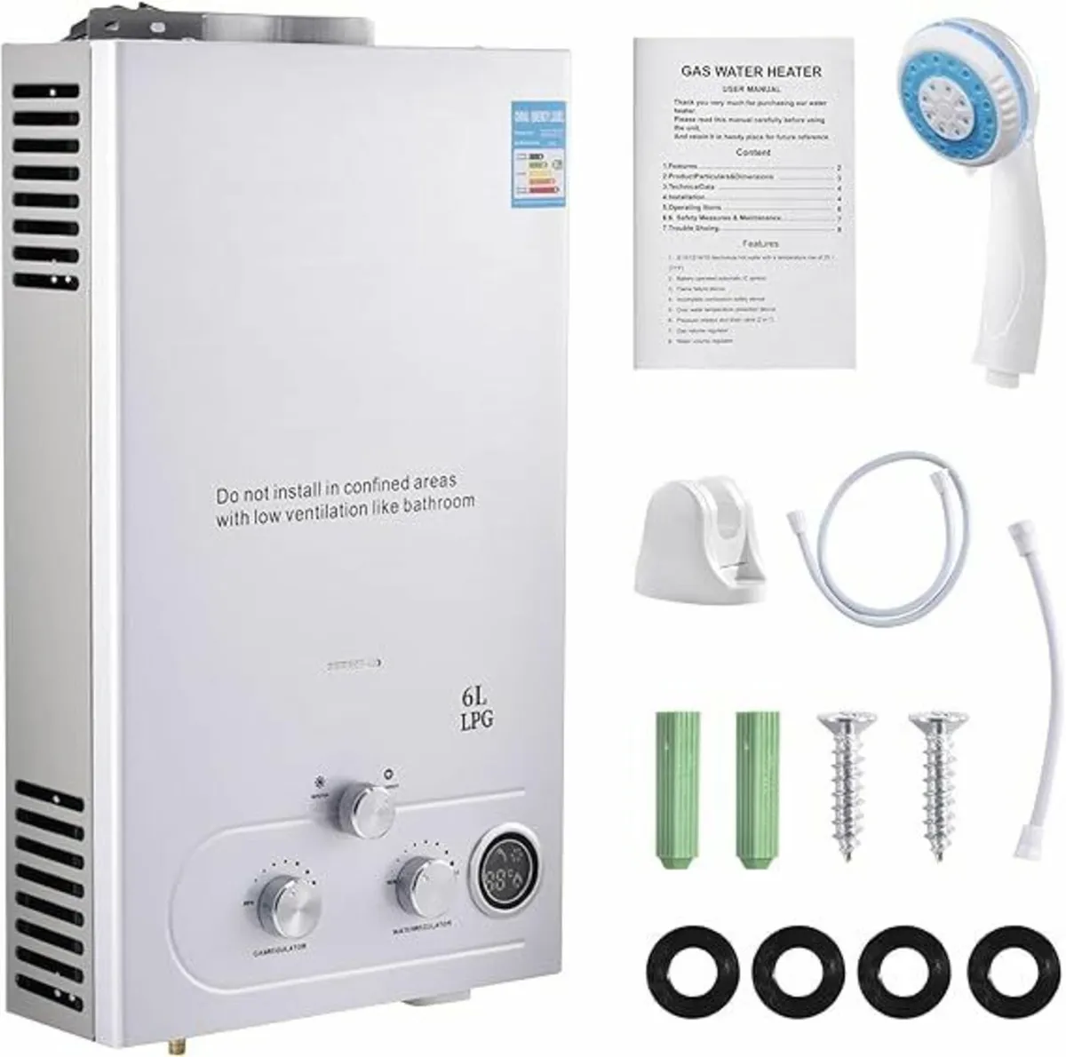 12L Tankless LPG Gas Water Heater for Camping - Image 1