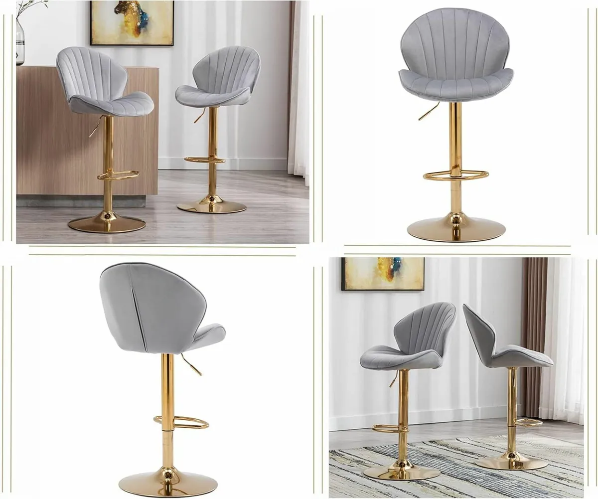 Set of 2 Luxury Bar Stools swivel with a stunning - Image 4