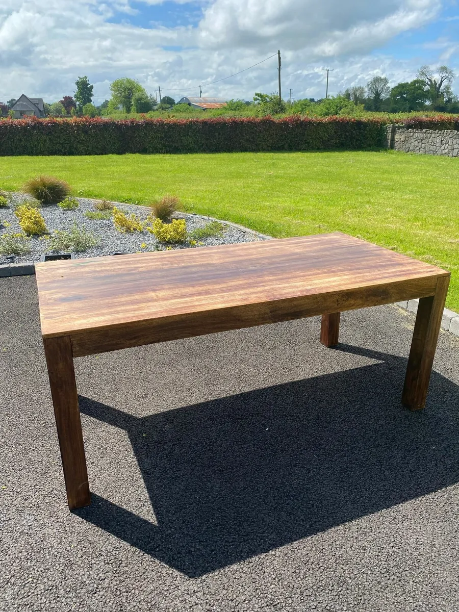 Dark Mango Large Dining Table 6ft (180cm) - Image 2