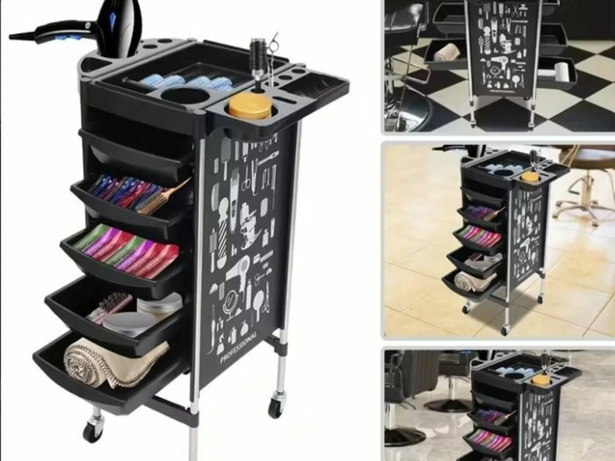 Professional Hairdressing Salon Trolley – 5 Drawer - Image 2