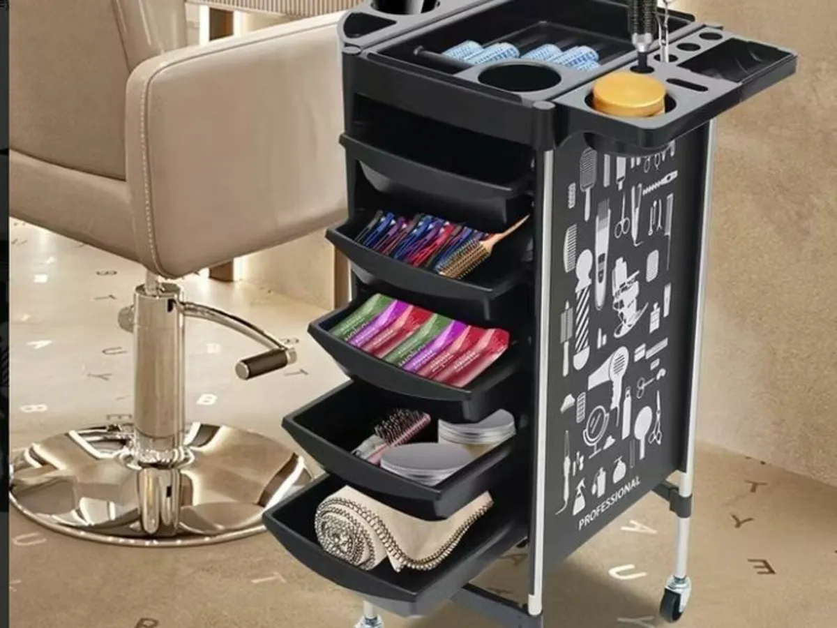 Professional Hairdressing Salon Trolley – 5 Drawer - Image 3