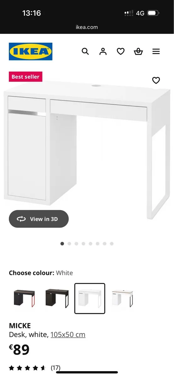 IKEA White Micke Desk - Image 1