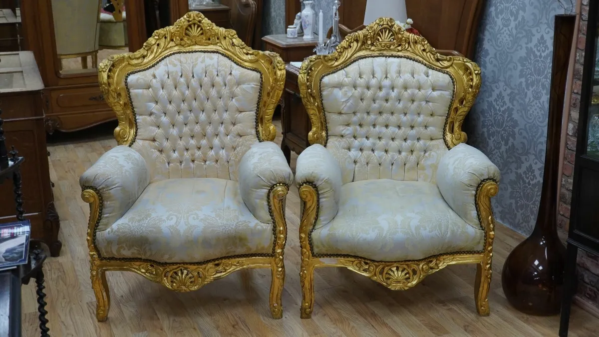 Royal Gold Baroque Armchairs - Image 1