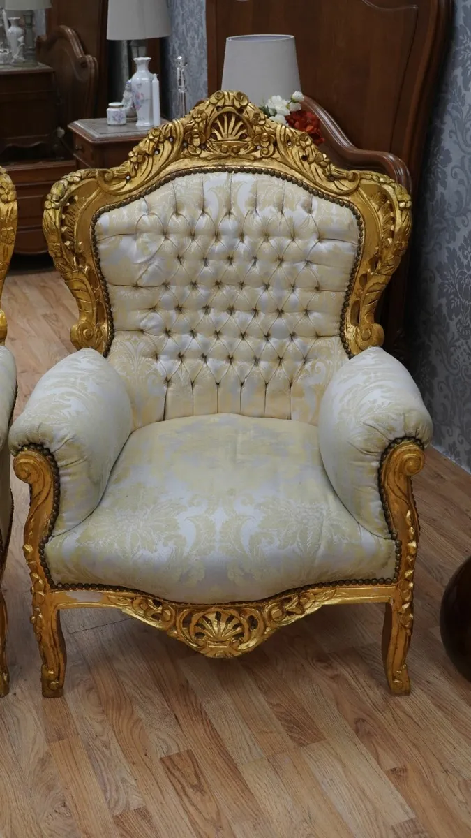 Royal Gold Baroque Armchairs - Image 2