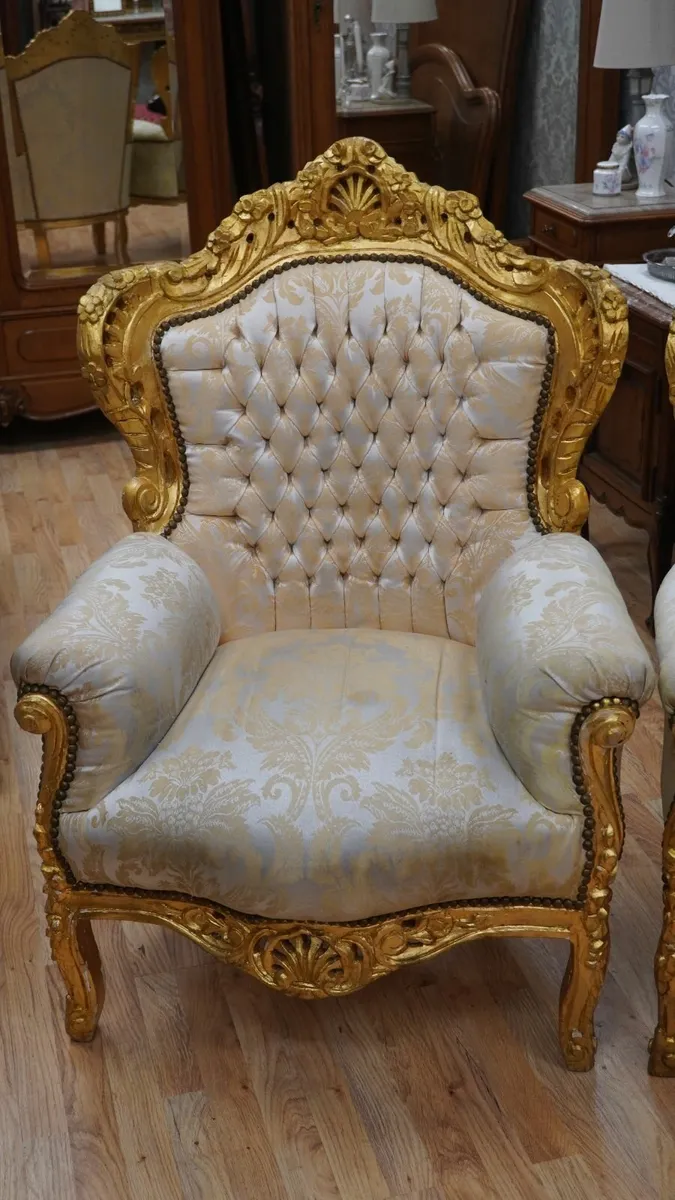 Royal Gold Baroque Armchairs - Image 3