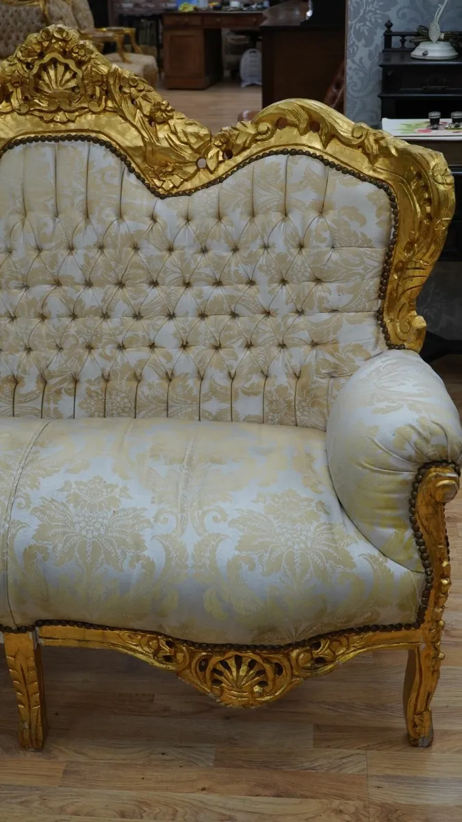 Versailles Gold Baroque Loveseat - Image 4