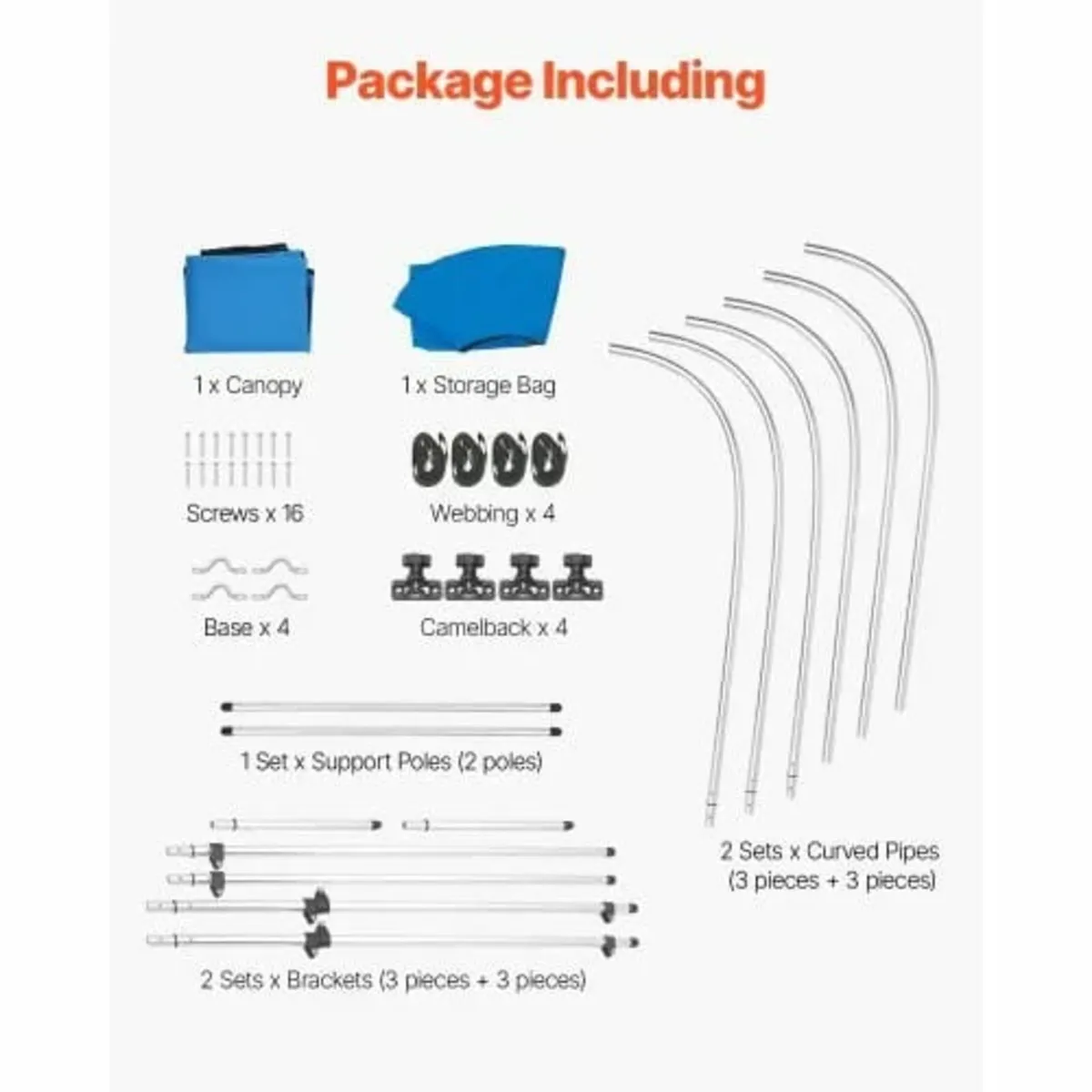 Boat Bimini Tops, 600D Polyester Canopy with Alumi - Image 3