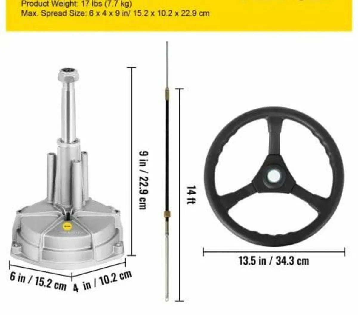 Outboard Steering System Kit, 14' Boat Steering Ca - Image 4