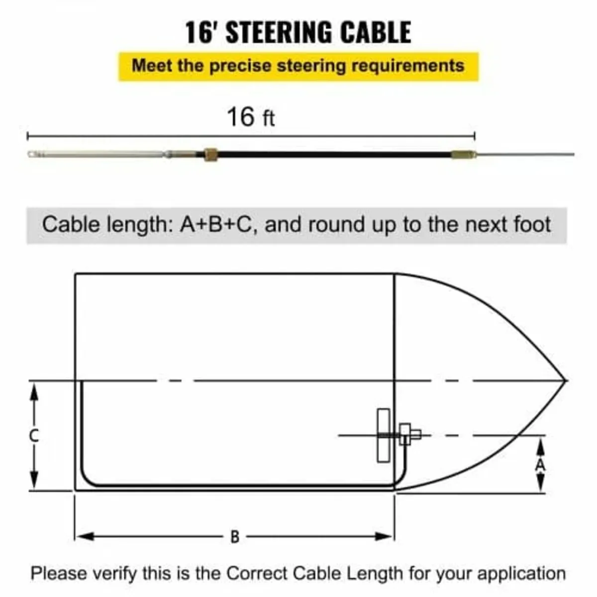 Steering System 16' Outboard Steering Kit 16 Feet - Image 3