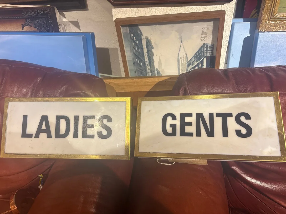 Retro restroom ladies and gents signs - Image 1