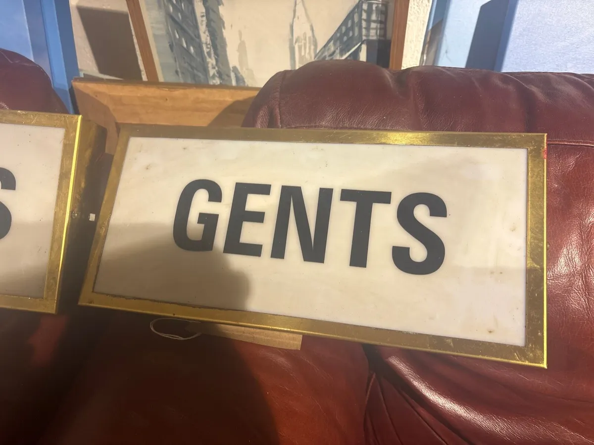 Retro restroom ladies and gents signs - Image 2