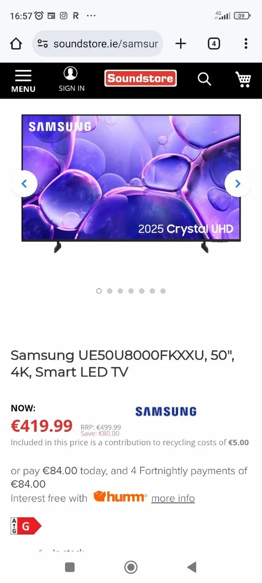 New,inbox Samsung amsung u8000 50" 4k smart led tv - Image 2