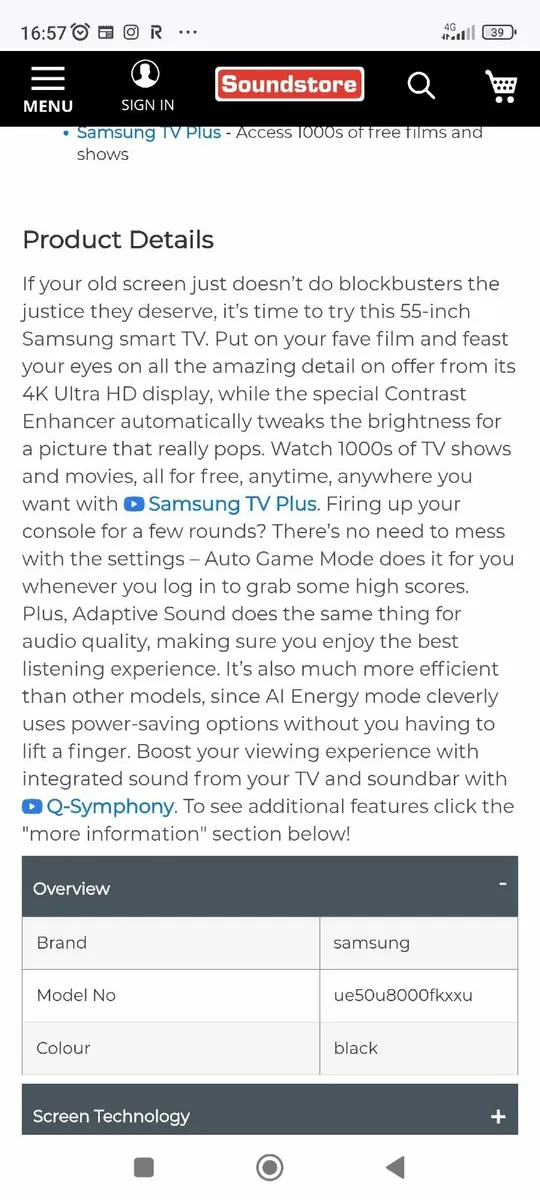 New,inbox Samsung amsung u8000 50" 4k smart led tv - Image 3