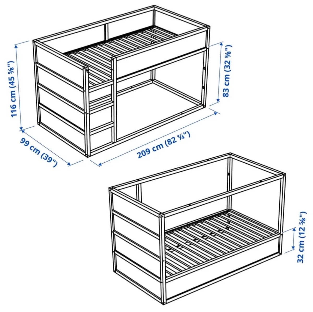 IKEA Kura reversible bed with IKEA foam mattress - Image 2