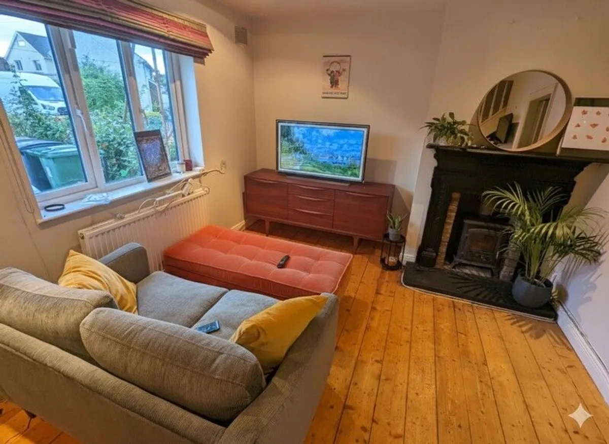 Harvey Norman 2 seater sofa mid-century style small couch - Image 1