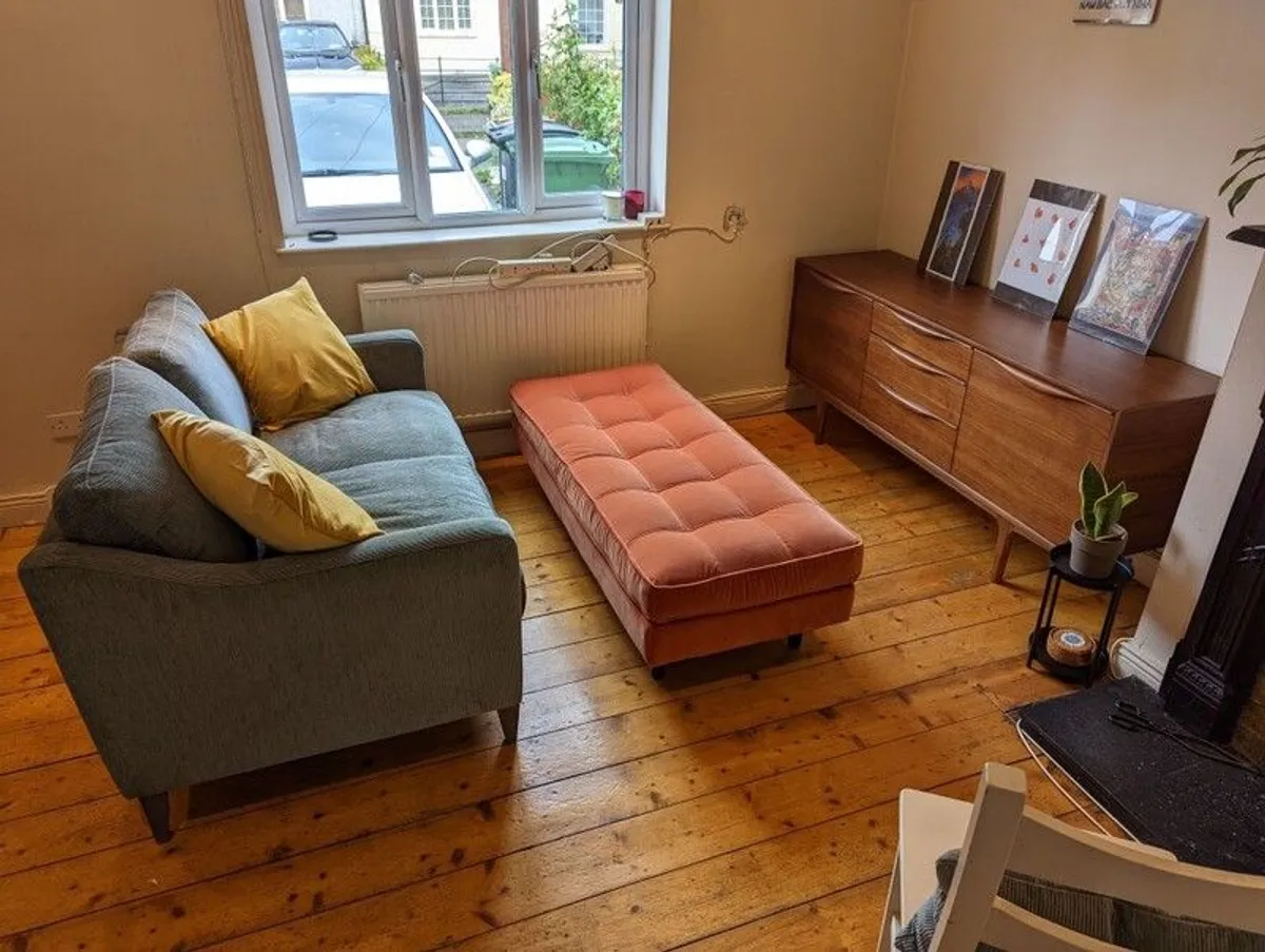 Harvey Norman 2 seater sofa mid-century style small couch - Image 2