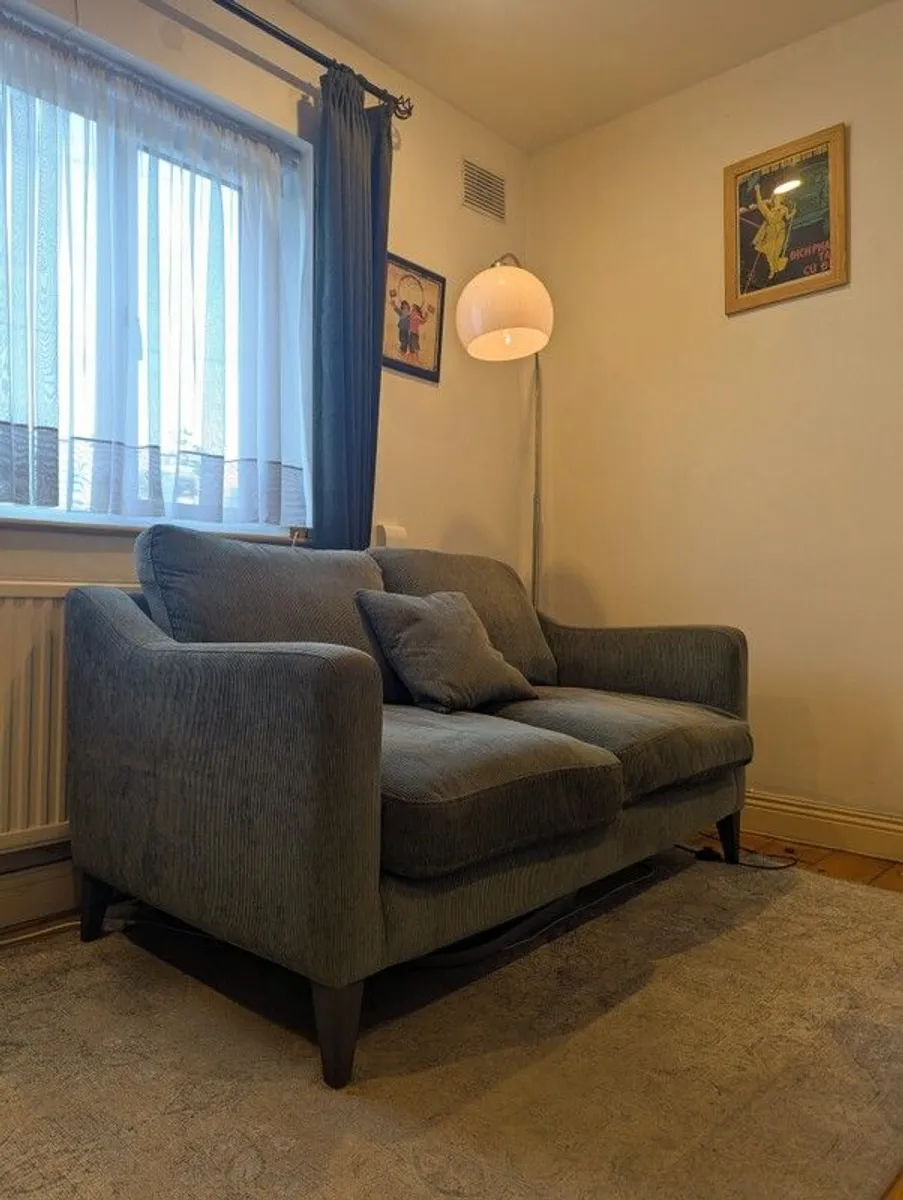 Harvey Norman 2 seater sofa mid-century style small couch - Image 3