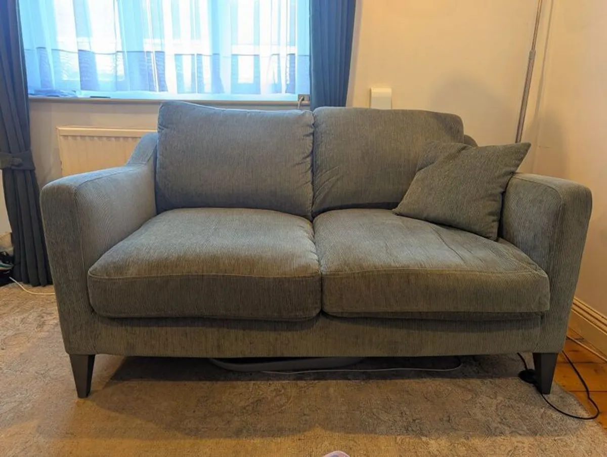Harvey Norman 2 seater sofa mid-century style small couch - Image 4