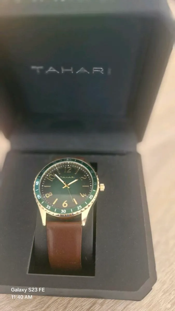 Men's Tahari Casual Dress Wristwatch Leather Band - Image 3