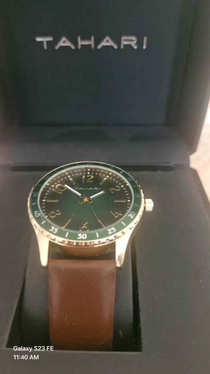 Men's Tahari Casual Dress Wristwatch Leather Band - Image 4
