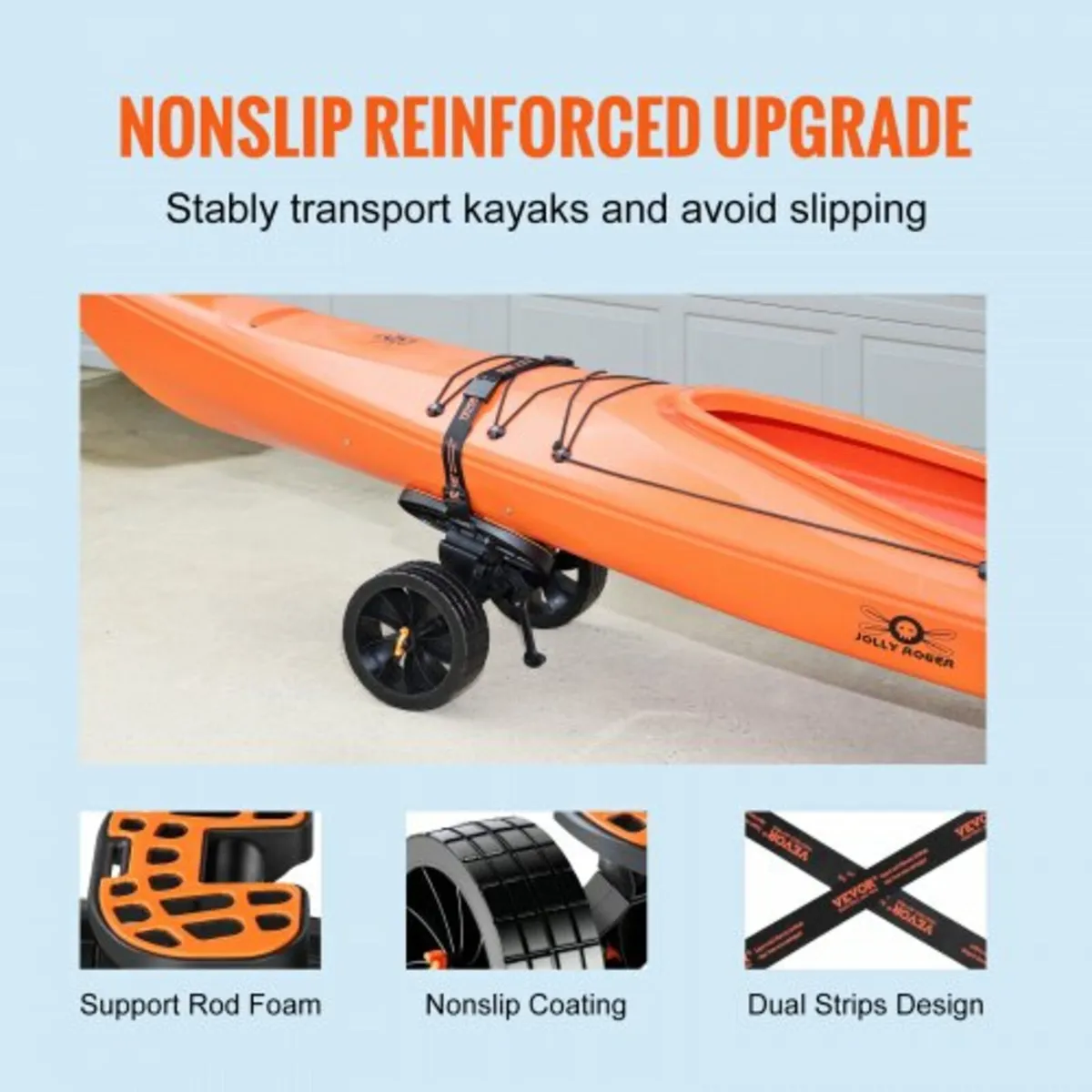 Heavy Duty Kayak Cart, 320lbs Load Capacity, Detac - Image 4