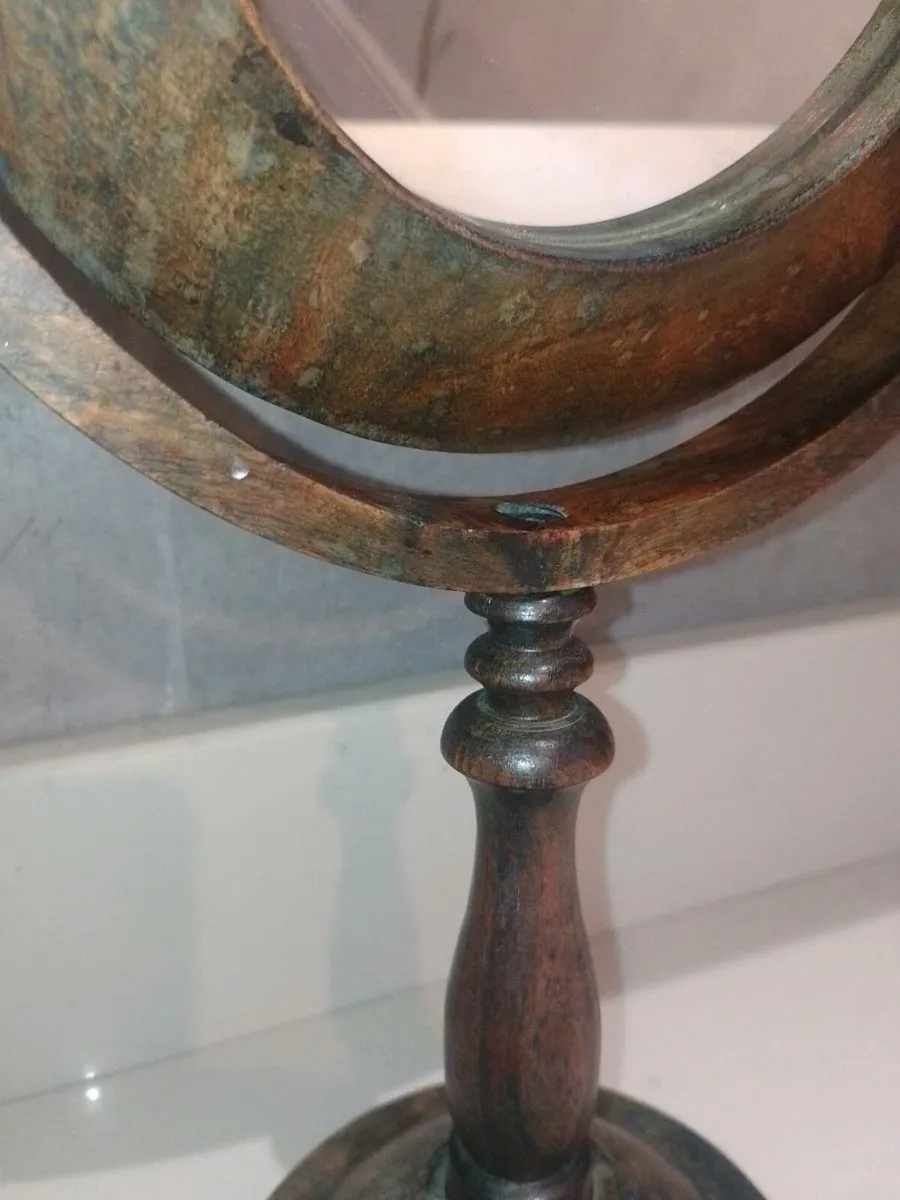 vintage vanity mirror walnut - Image 2