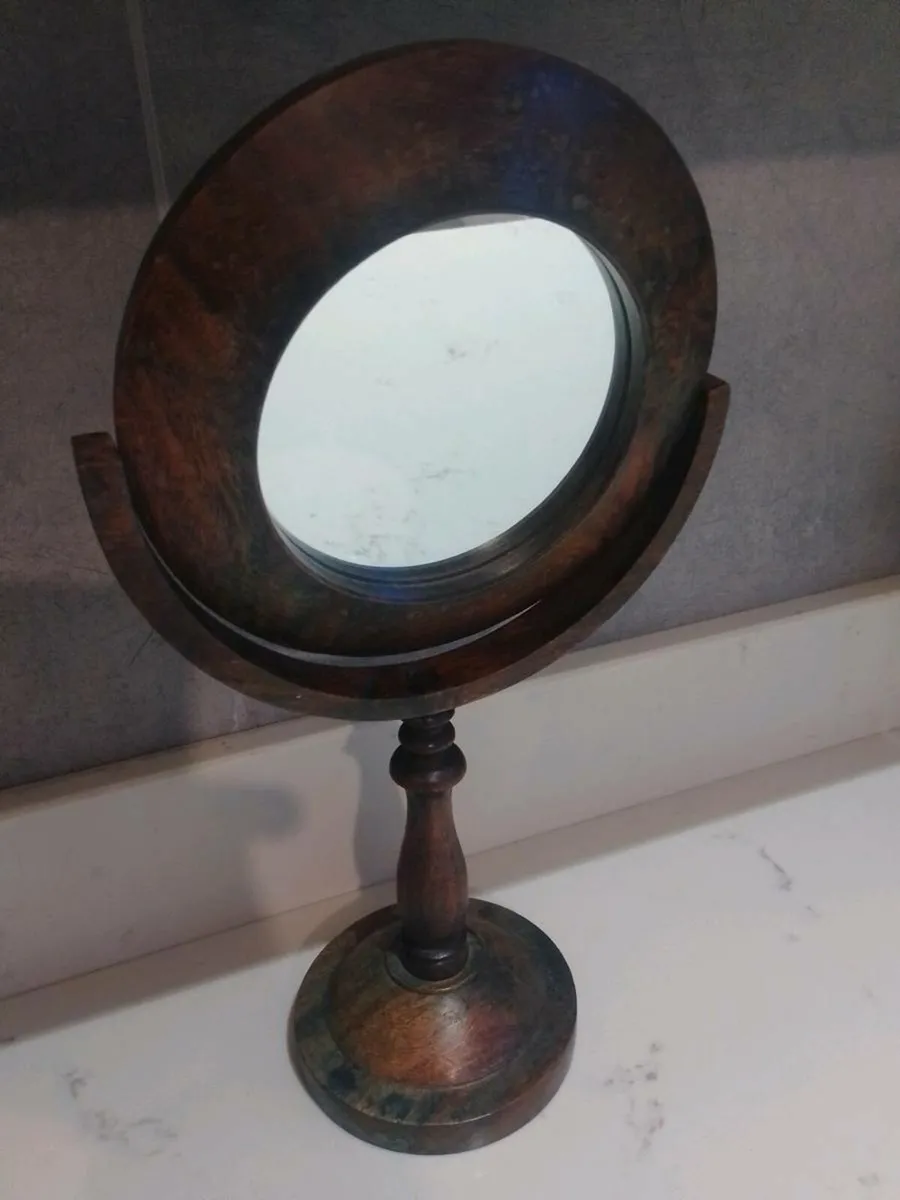 vintage vanity mirror walnut - Image 1