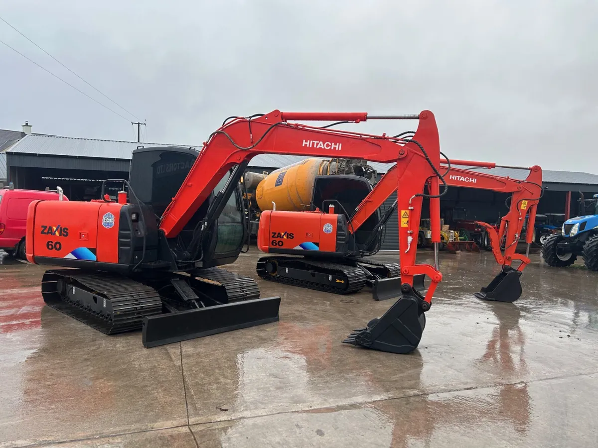 x2 (2014) Hitachi Zaxis 60 C/W New Wide Tracks - Image 1