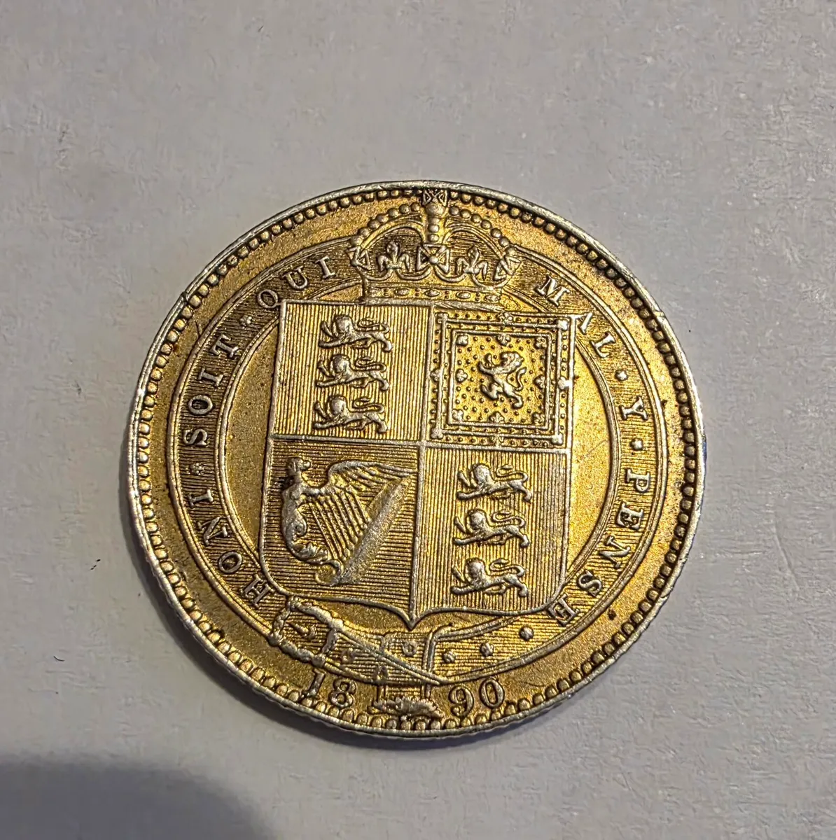 1890 british silver shilling - Image 2